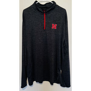 Nebraska Colosseum 1/4 Zip Pullover Men’s XXL 2XL Grey Red NCAA Corhuskers Shirt